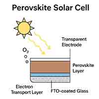  Square FTO (Fluorine-doped Tin Oxide) substrate used in perovskite solar cells, featuring transparent conductive coating on glass"