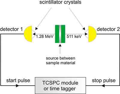 TCSPC Module or Time Tagger positron annihilation spectroscopy