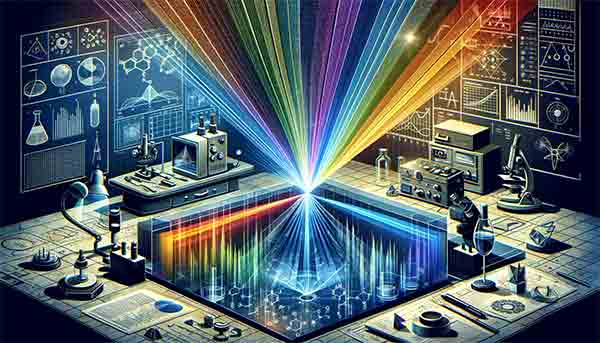 spectroscopy beam of light being dispersed into its constituent spectrum of colors by a prism