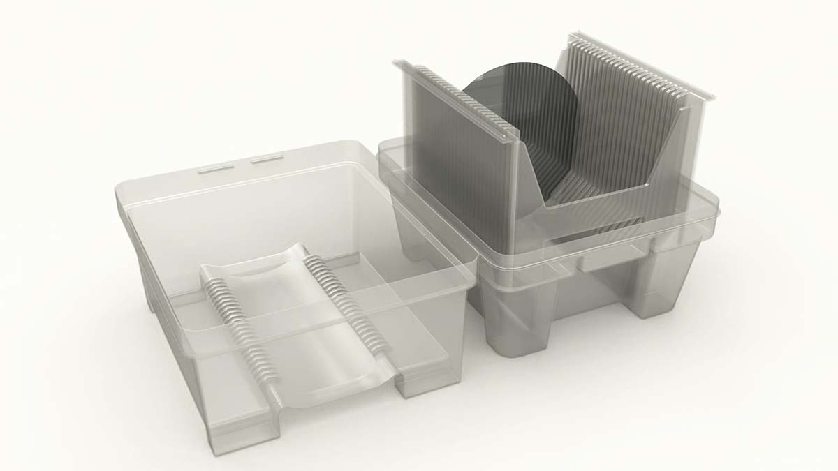 Silicon wafers in cassette